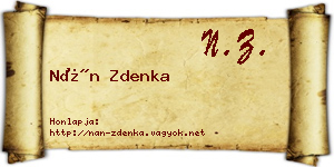 Nán Zdenka névjegykártya